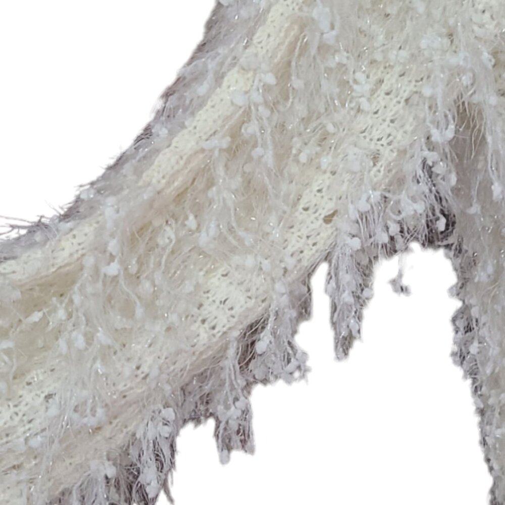 Anthropologie Raga Almost Famous Shag Fringe Cardigan Cream/Eggshell - Picture 5 of 7